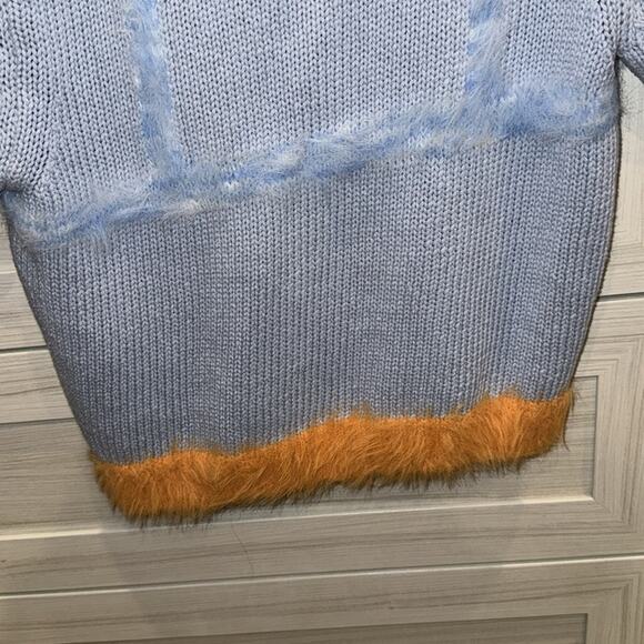 Andersson Bell Hayes Lingerie Intarsia Knit Collar Top/Sweater in Blue Medium - Picture 11 of 11